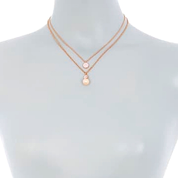 NEW Kate Spade Double Layered Pendant Necklace in Rose Gold - Picture 2 of 5